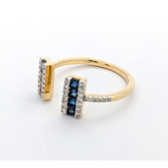 Ring 0.16ctw Round Diamonds 0.48ctw Sapphire 14kw sz7 124030223