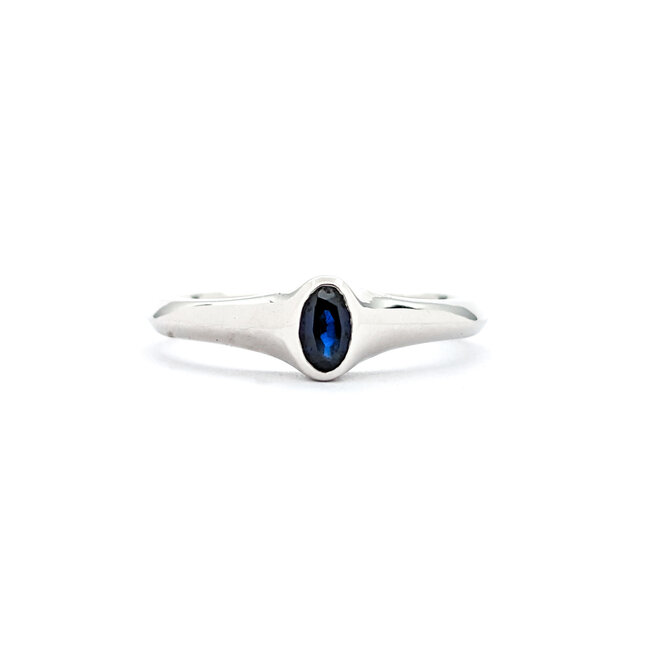 Ring Solitaire 0.30ct Sapphire 14kw sz6.25 124030219