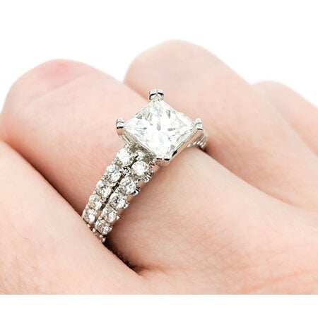 Ring GIA 1.53ct Princess Cut Diamond .60ctw Diamonds 14kw sz9 224030303
