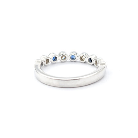 Ring 0.22ctw Round Diamonds 0.36ctw Sapphire 14kw sz6.5 124030189