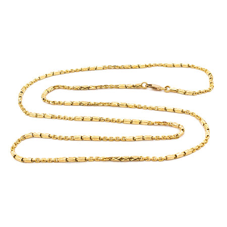 Necklace Chain & Barrel Link 18ky 28" 2.2mm 20.7g 124032504
