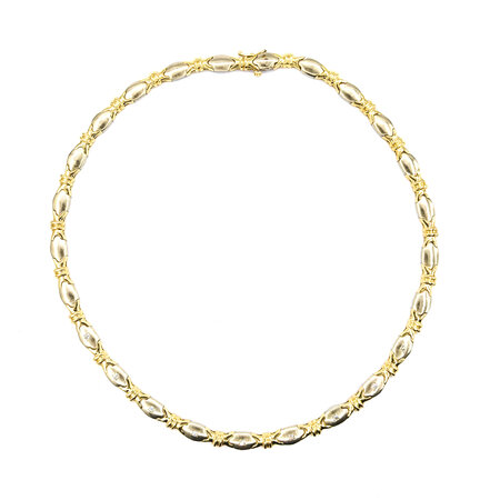 Necklace .25ctw Round Diamonds 1980's 14ktt 17" 6.5mm 224032002