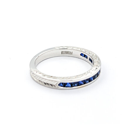 Ring Bridal Channel Set Stackable 0.61ctw Sapphire 18kw sz7 124030182