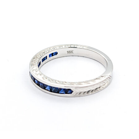 Ring Bridal Channel Set Stackable 0.61ctw Sapphire 18kw sz7 124030182