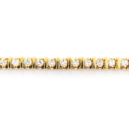 Bracelet Tennis 2.50ctw Round Diamonds Bar Set VS Clarity Near Colorless 18ky 7" 3.85mm 224023003