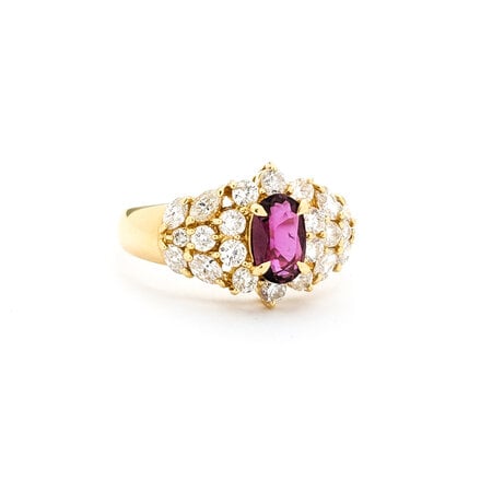 Ring GIA Report Number-2235123179 0.88ctw Round Diamonds 0.68ct Ruby 18ky sz6.5 124030187