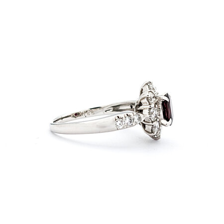 Ring GIA Report Number-2221822019 0.82ctw Round Diamonds 0.70ct Ruby 900pt sz6.25 124030190