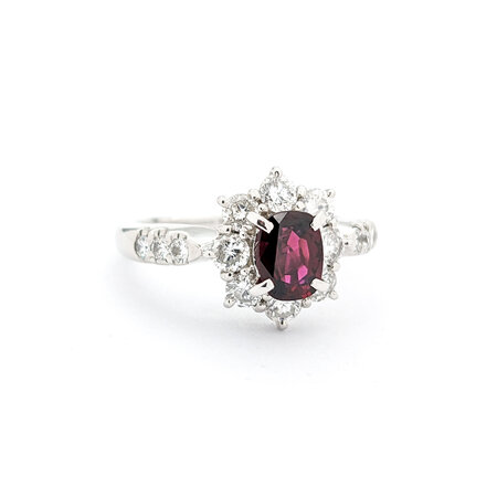 Ring GIA Report Number-2221822019 0.82ctw Round Diamonds 0.70ct Ruby 900pt sz6.25 124030190