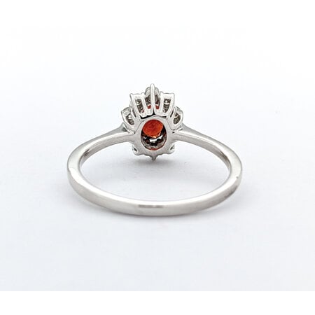 Ring 0.25ctw Round Diamonds 0.58ct Garnet 10kw sz6.25 124030225