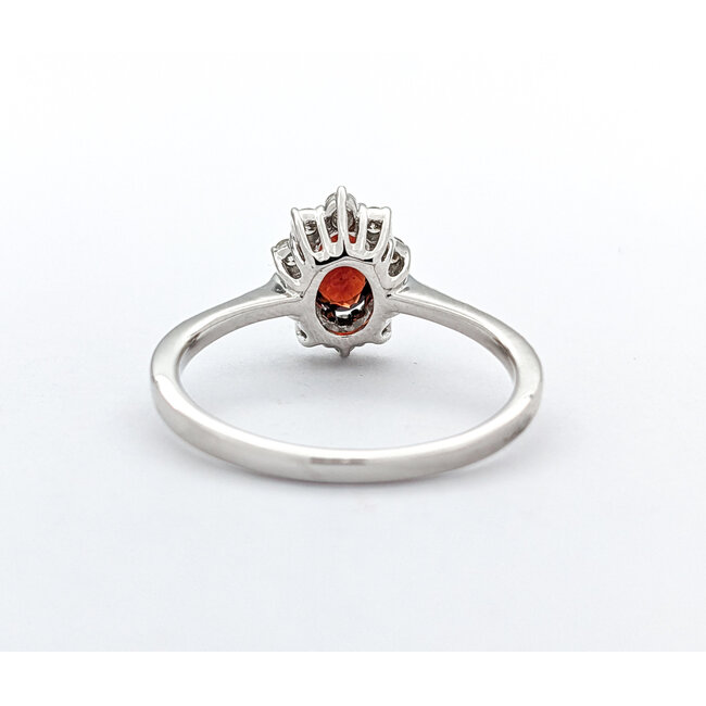 Ring 0.25ctw Round Diamonds 0.58ct Garnet 10kw sz6.25 124030225