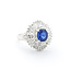 Ring 0.85ctw Round/Baguette Diamonds 1.06ct Sapphire 900pt sz6.5 124030188
