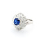 Ring 0.85ctw Round/Baguette Diamonds 1.06ct Sapphire 900pt sz6.5 124030188