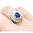 Ring 0.85ctw Round/Baguette Diamonds 1.06ct Sapphire 900pt sz6.5 124030188