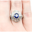 Ring 0.85ctw Round/Baguette Diamonds 1.06ct Sapphire 900pt sz6.5 124030188