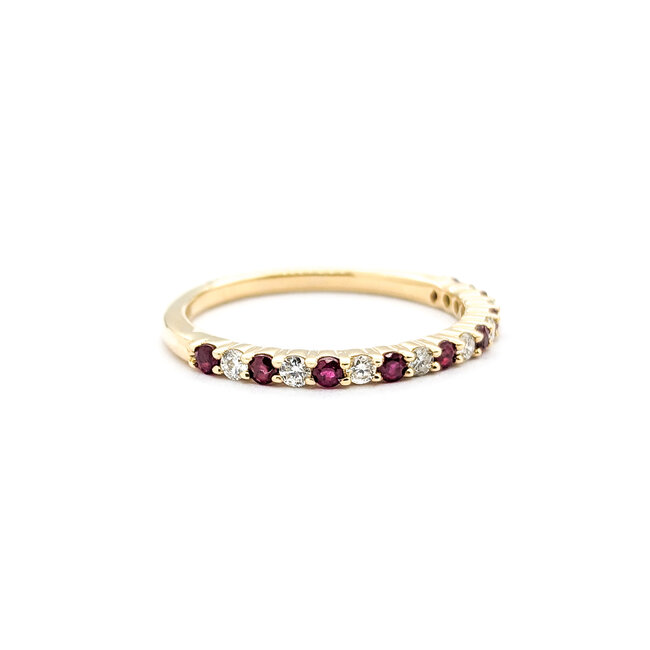 Ring 0.17ctw Round Diamonds .25ctw Ruby 14ky sz6.5 124030220