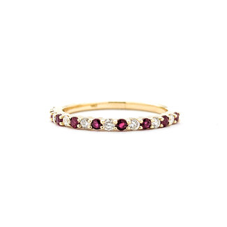 Ring 0.17ctw Round Diamonds .25ctw Ruby 14ky sz6.5 124030220