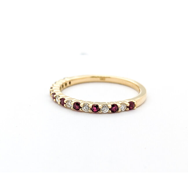 Ring 0.17ctw Round Diamonds .25ctw Ruby 14ky sz6.5 124030220
