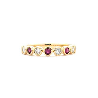 Ring 0.22ctw Round Diamonds 0.36ctw Ruby 14kw sz6.25 124030194
