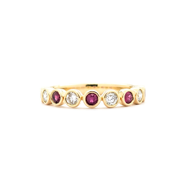 Ring 0.22ctw Round Diamonds 0.36ctw Ruby 14kw sz6.25 124030194