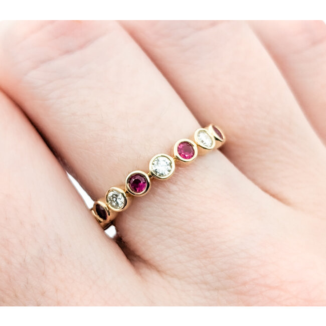 Ring 0.22ctw Round Diamonds 0.36ctw Ruby 14kw sz6.25 124030194