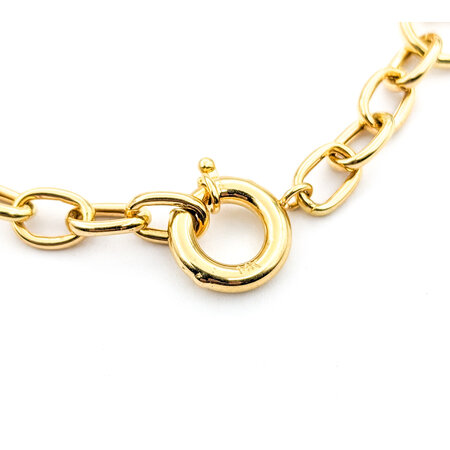 Bracelet Two-Tone Chain & Heart Link 14tt 8" 8mm 124033508