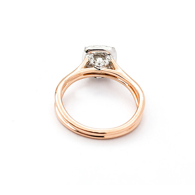 Ring Halo .65ctw Round Diamonds    14kr sz6.25 124030302