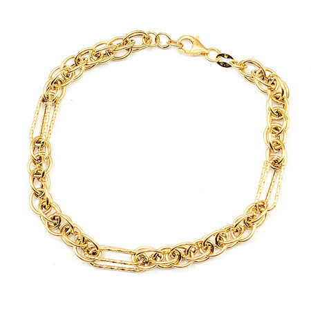 Bracelet Paperclip & Chain Link 14ky 7" 5.35mm 124033506