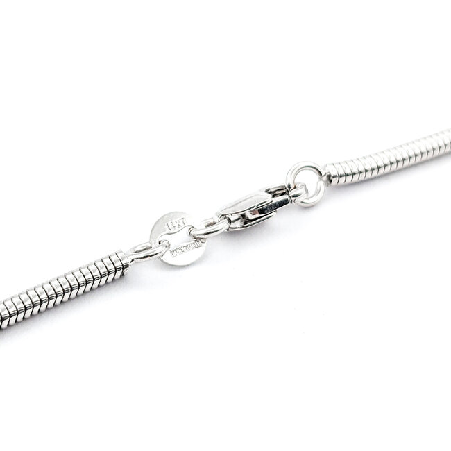 Pendant Cassis Dog Tag Pave Heart W/Snake Chain .33ctw Round Diamonds 36x23mm 18kw 18" 224031006