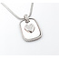 Pendant Cassis Dog Tag Pave Heart W/Snake Chain .33ctw Round Diamonds 36x23mm 18kw 18" 224031006