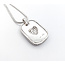 Pendant Cassis Dog Tag Pave Heart W/Snake Chain .33ctw Round Diamonds 36x23mm 18kw 18" 224031006