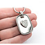 Pendant Cassis Dog Tag Pave Heart W/Snake Chain .33ctw Round Diamonds 36x23mm 18kw 18" 224031006