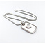 Pendant Cassis Dog Tag Pave Heart W/Snake Chain .33ctw Round Diamonds 36x23mm 18kw 18" 224031006