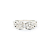  Ring Twist Single Cut .13ctw Round Diamonds 18w sz 4.5 224030753