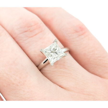 Ring Solitaire GIA#2231155018 1.51ct Princess Cut Diamond Platinum sz6 224030305