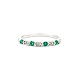  Ring 0.03ctw Round Diamonds 0.16ctw Emerald 14kw sz6.5 124030207