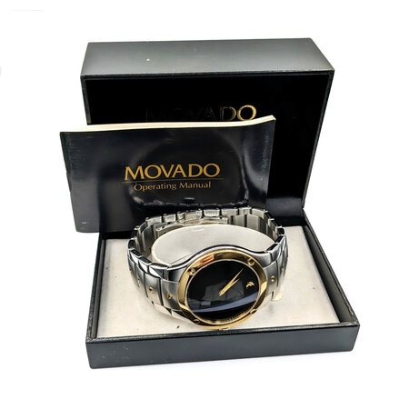 Watch Movado Mens Two Tone Classic Museum 38mm Stainless Steel 7.5" 224026009