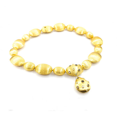 Necklace Rudolf Friedmann .36ctw Round Diamonds Hand Florentined 1.0ctw Fancy Brown Diamonds 18ky 17" 20mm 224032003