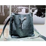  Handbag Louis Vuitton Muria Black Leather Monogram Bucket Bag M55800 124045000