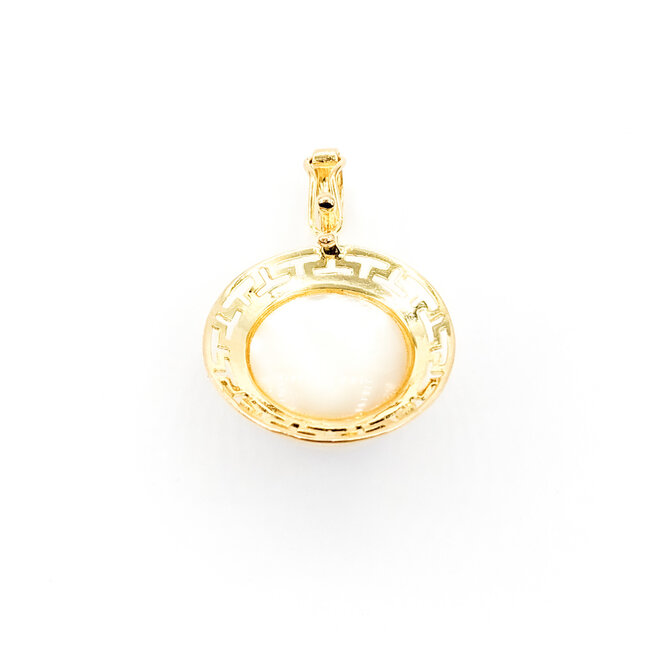 Pendant Enhancer 15mm Mabe Pearl 28.5x19.5mm 14ky " 224041253