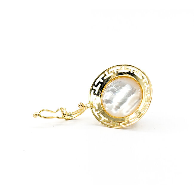 Pendant Enhancer 15mm Mabe Pearl 28.5x19.5mm 14ky " 224041253