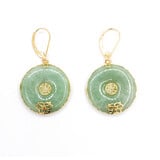  Earrings "Blessed" Jade Chinese 40x23.50mm 14ky 224044151