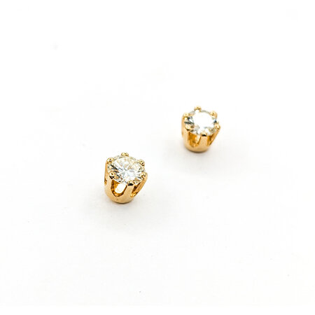 Earrings .66ctw Round Diamonds 6 Prong Friction Back 5mm 14ky 224044001