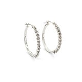  Earrings Hoops .40ctw Round Diamonds Shared Prong 24x2mm 14kw 224044003