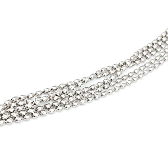 Necklace Crivelli 5 Strand Mock Bolo 2.50ctw Round Diamonds Bi Color Diamonds 18kw 16" 6mm 224032004