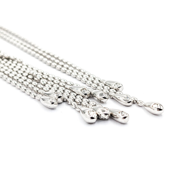 Necklace Crivelli 5 Strand Mock Bolo 2.50ctw Round Diamonds Bi Color Diamonds 18kw 16" 6mm 224032004