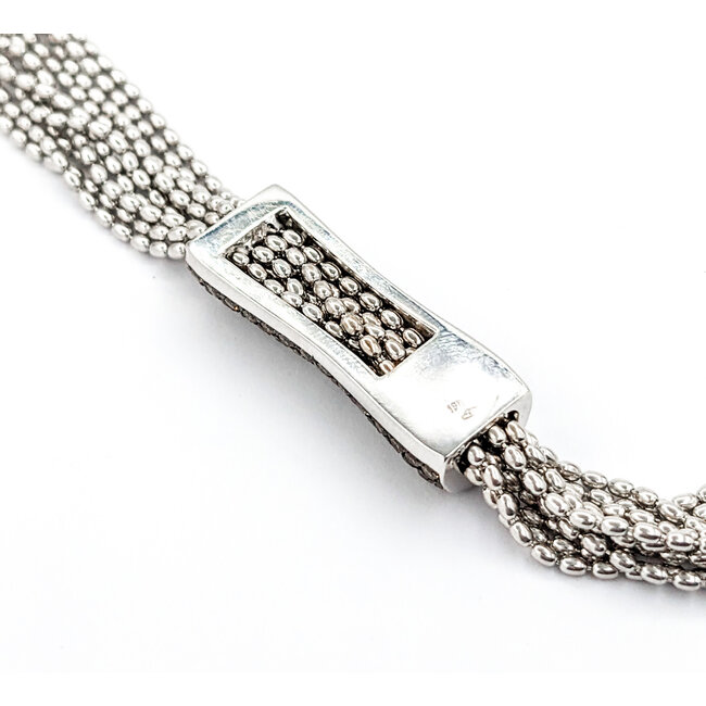 Necklace Crivelli 5 Strand Mock Bolo 2.50ctw Round Diamonds Bi Color Diamonds 18kw 16" 6mm 224032004