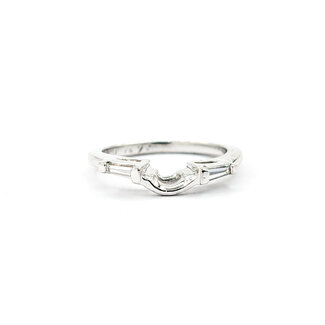 Ring Contour Band .07ctw Baguette Diamonds 14kw sz7 124030462
