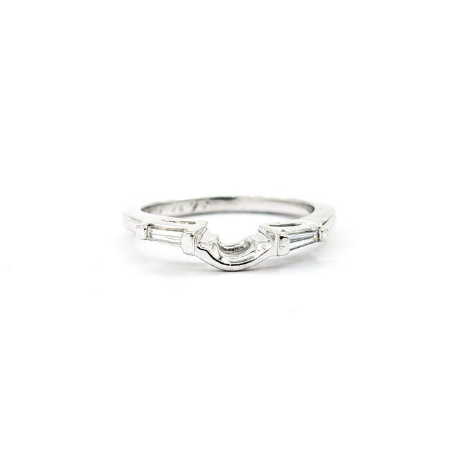 Ring Contour Band .07ctw Baguette Diamonds 14kw sz7 124030462
