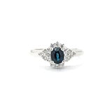  Ring .25ctw Round Diamonds .50ct Sapphire 14kw sz6.5 124030231