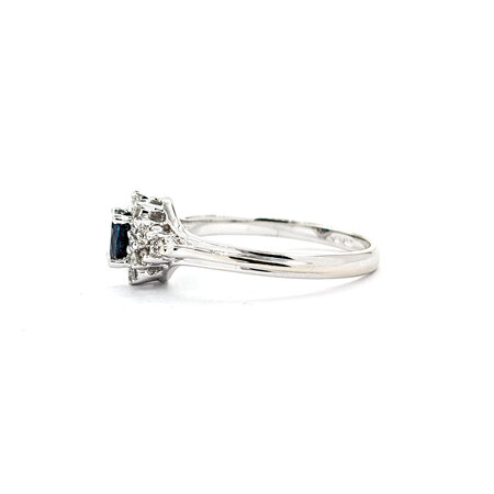 Ring .25ctw Round Diamonds .50ct Sapphire 14kw sz6.5 124030231